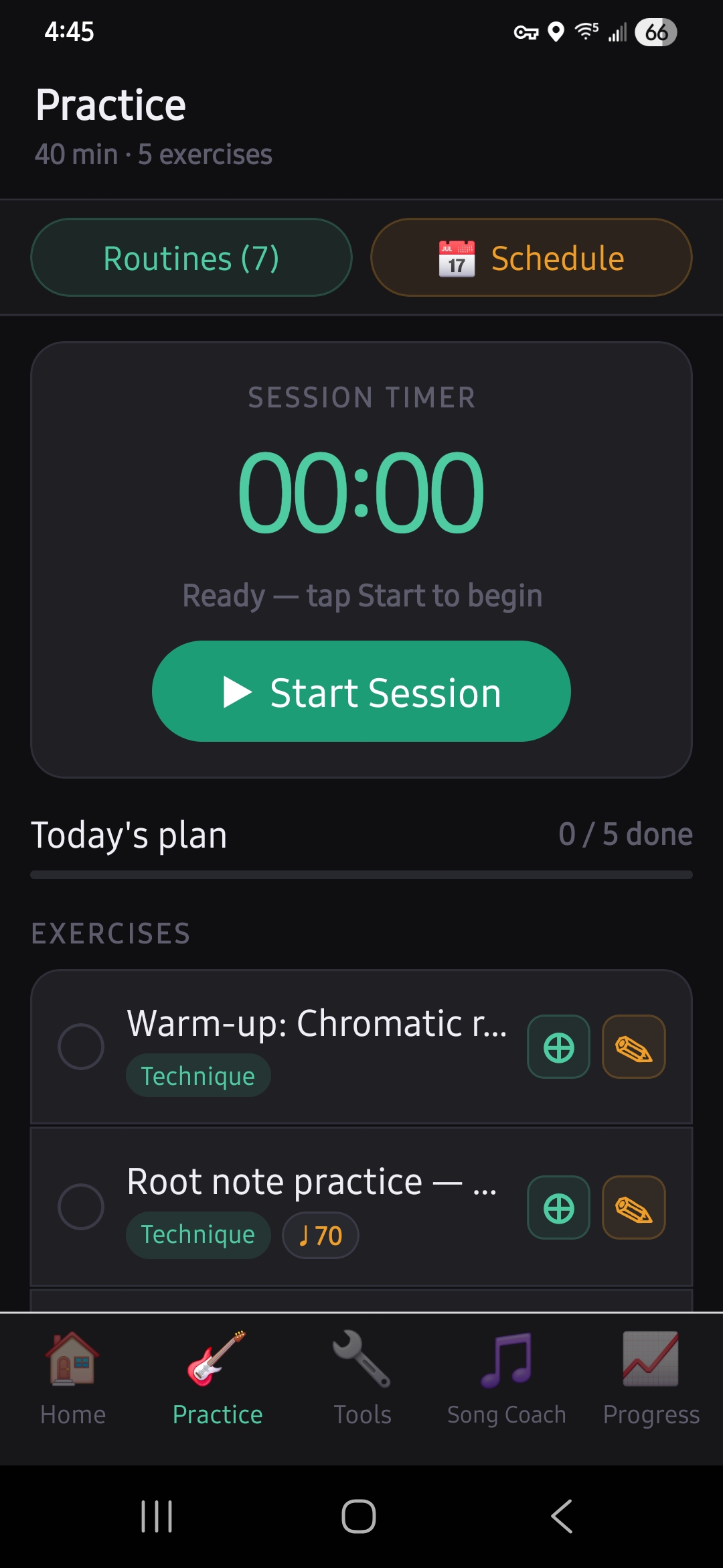 App practice screen